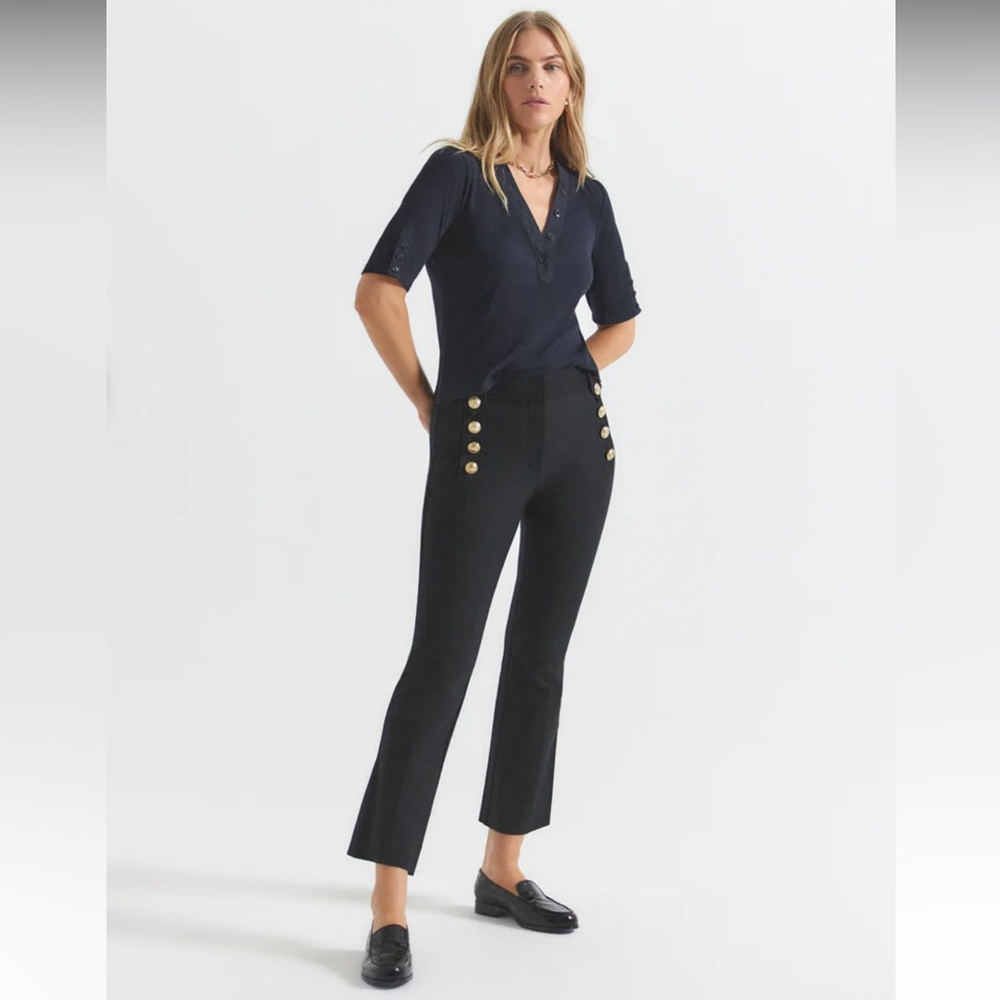 10 Crosby Derek Lam**Robertson Black Crop Flare Trousers**US 4,12 $365 CURRENT - Picture 6 of 8